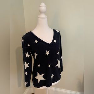 TALBOTS size small navy blue and white star sweater